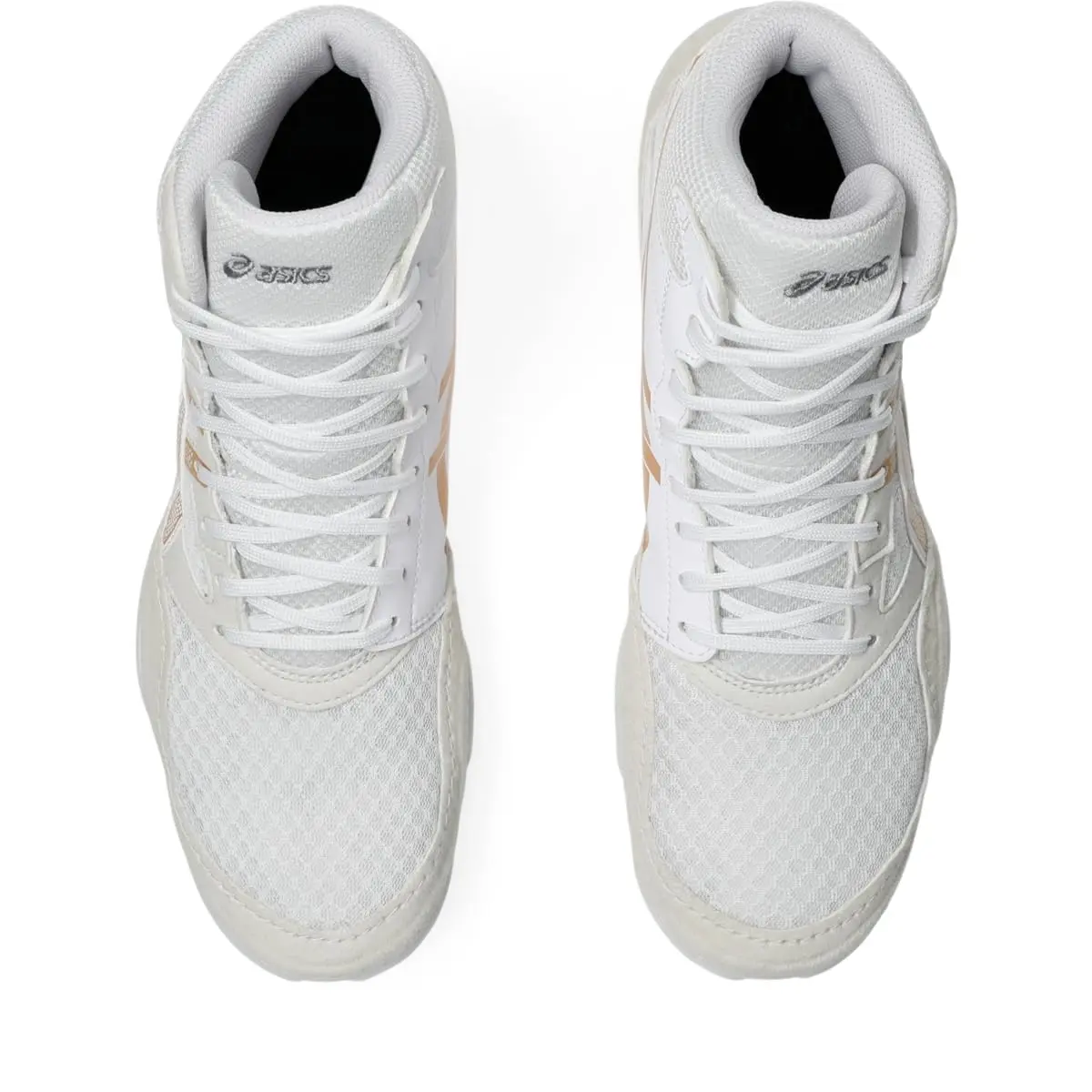 ASICS Men's Snapdown 4 Wrestling Shoes White/Pure Gold 270g (9.5 oz) | Lightweight Breathable Ankle-High Fit - view 6