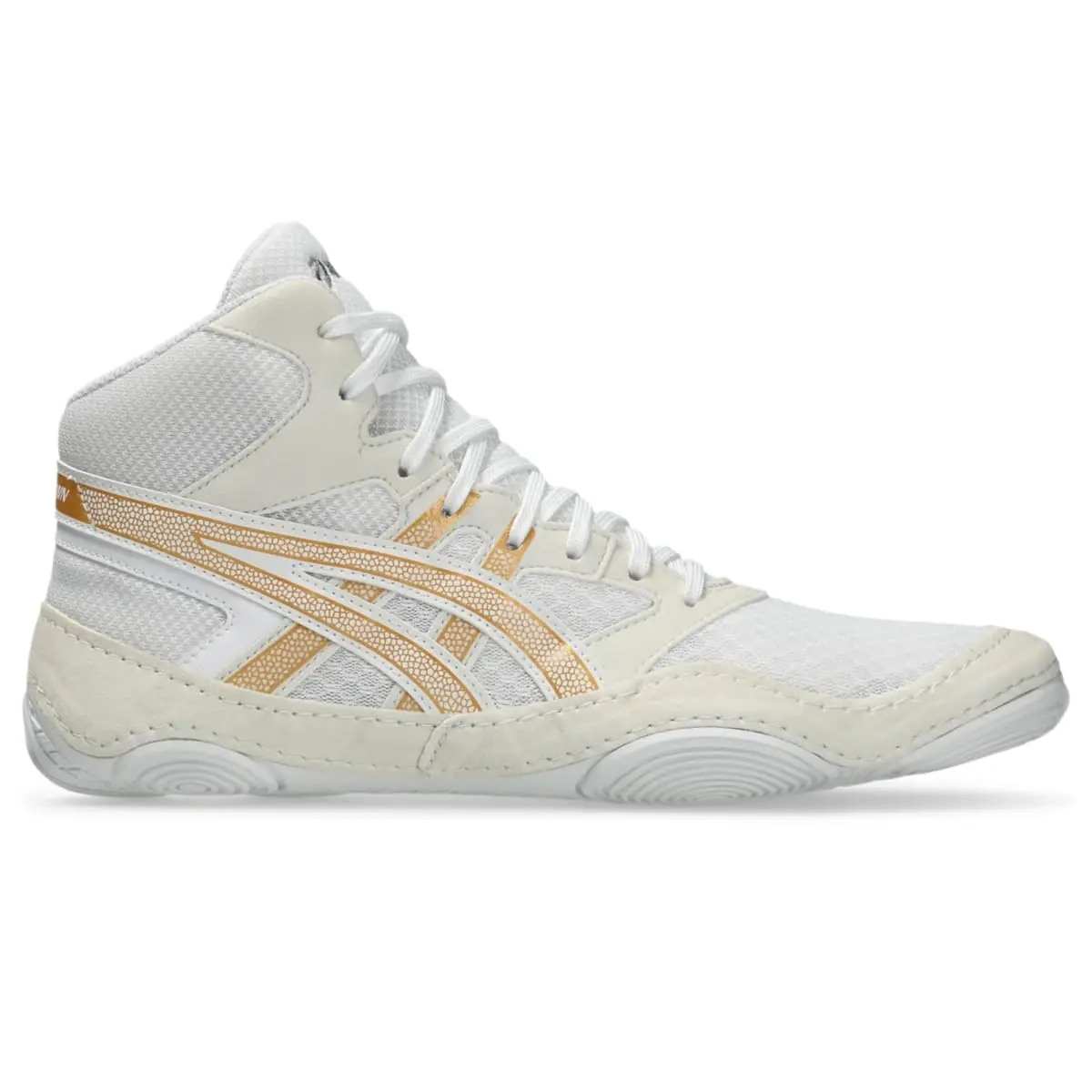 ASICS Men's Snapdown 4 Wrestling Shoes White/Pure Gold 270g (9.5 oz) | Lightweight Breathable Ankle-High Fit - view 8