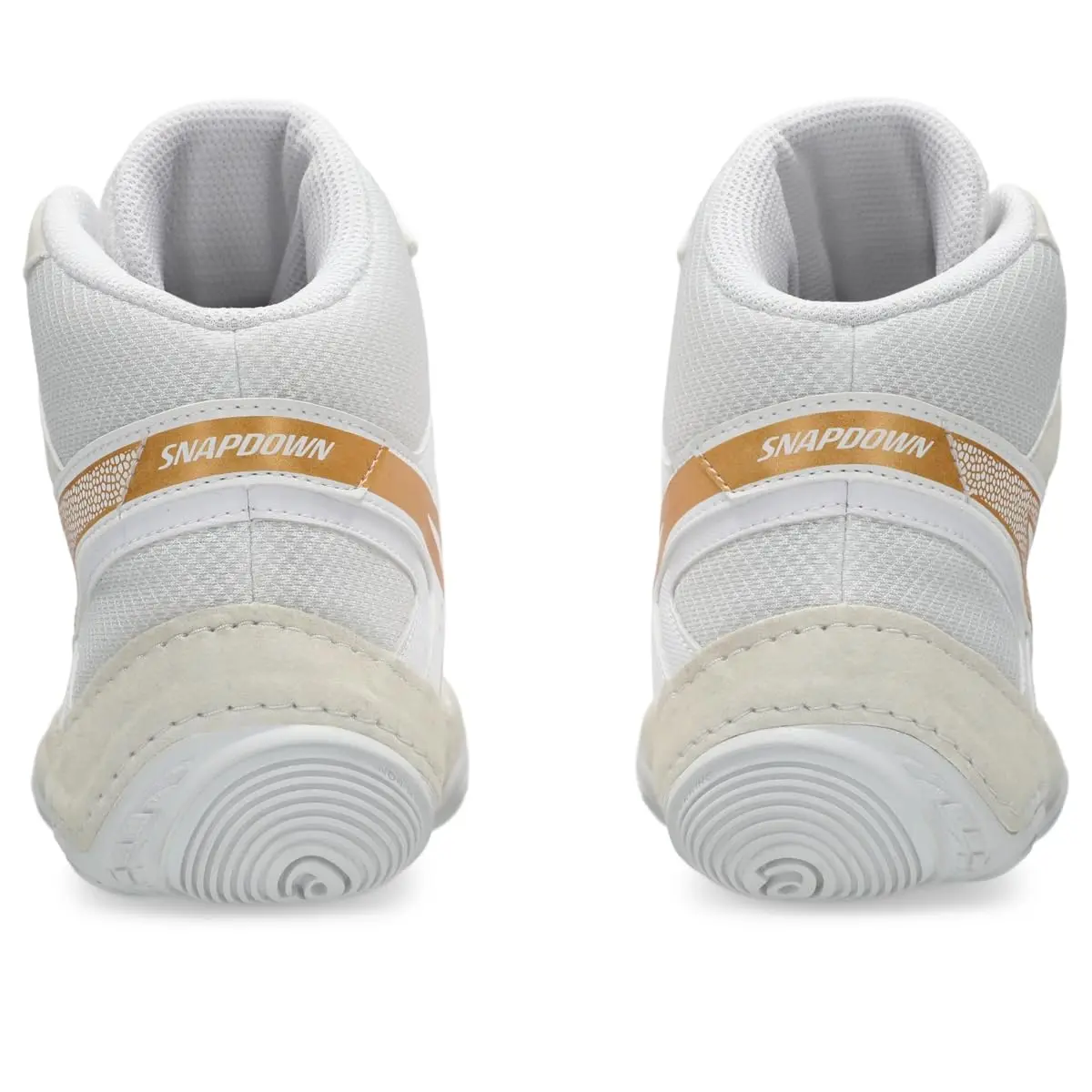 ASICS Men's Snapdown 4 Wrestling Shoes White/Pure Gold 250g (8.7 oz) | Durable High-Top Ankle Support - view 5