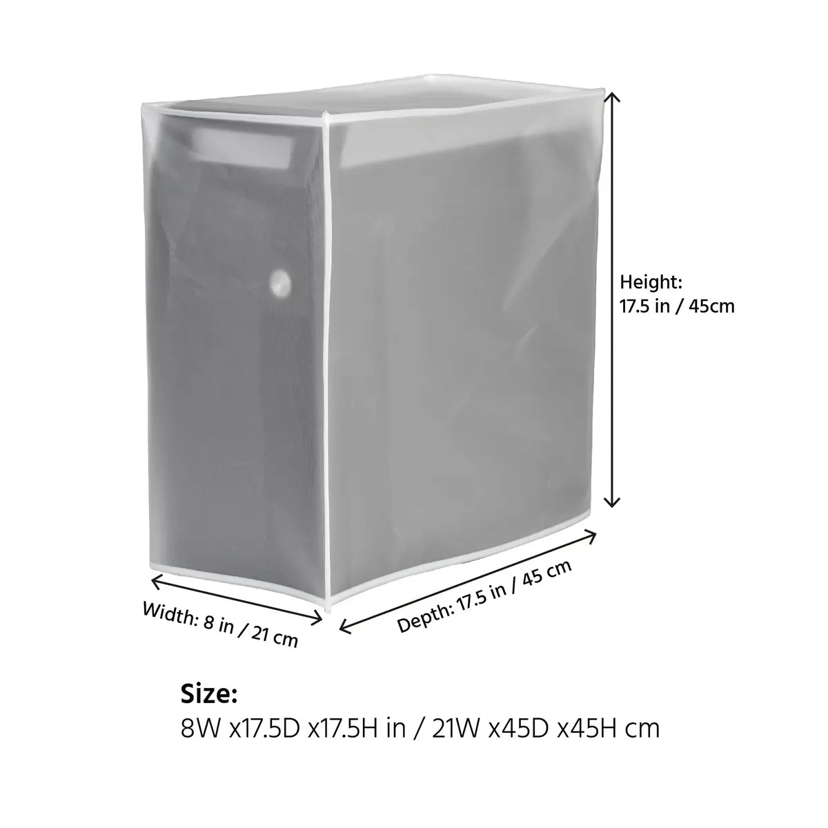 SZBRO Medium PC Dust Cover 21cm (8"W x 17.5"H x 17.5"D) | Waterproof & See-Through for Gaming Desktops - view 2