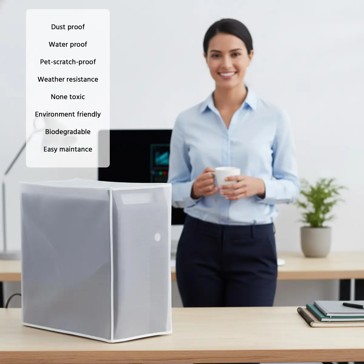 SZBRO Lightweight Waterproof PC Tower Dust Cover 81.5x40x40 cm | See-Through Design - view 4