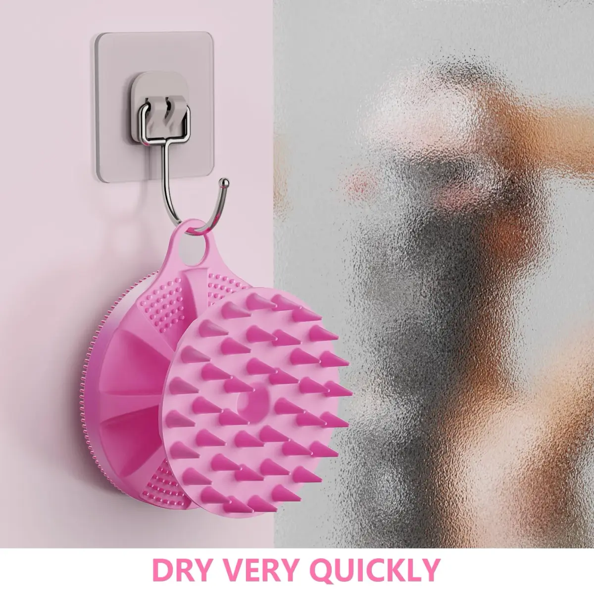 BEAUTAIL 2-in-1 Silicone Body Scrubber & Scalp Massager Brush | Lilac (10.5cm x 10.5cm x 6.5cm) - view 7