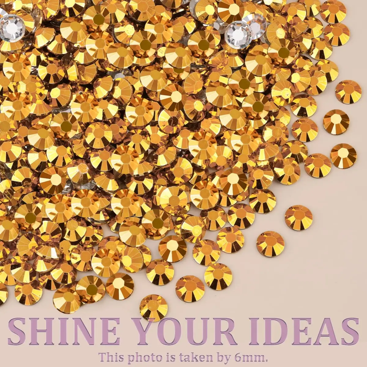 TINKRSTUFF Resin Jelly Rhinestones with B7000 Glue | Gold Flatback Crystals for Crafts & Nails (1 Box + 3x10ml Glue) - view 6