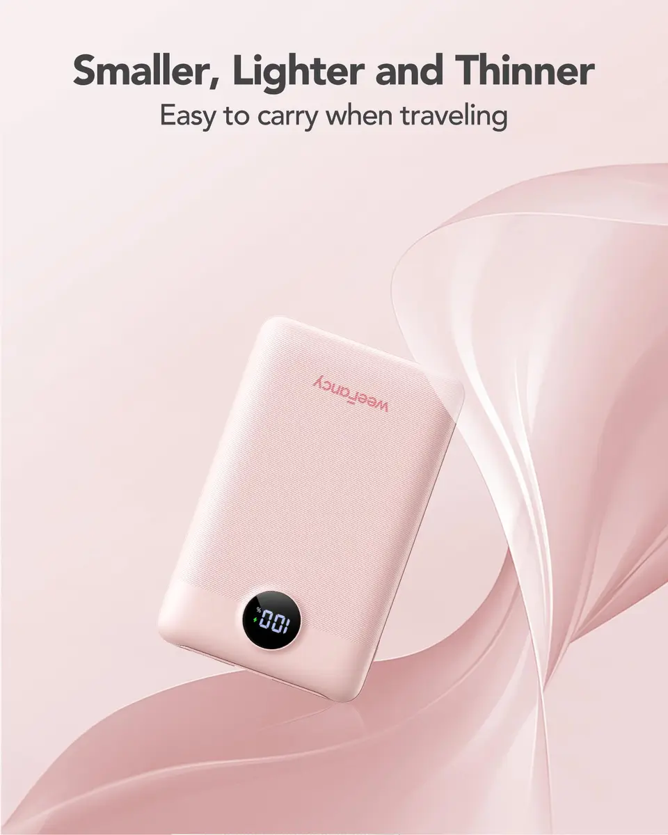 WeeFancy Compact Portable Charger 10000mAh with Built-in Cables | Fast Charging & TSA Approved - view 5