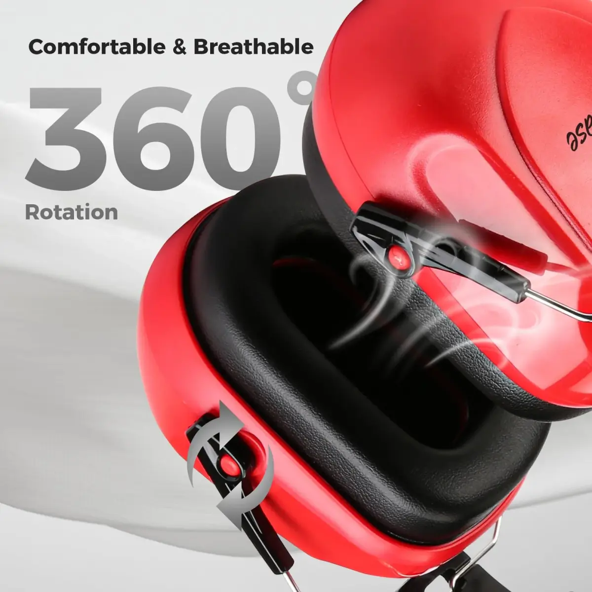 ProCase Hearing Protection Ear Muffs NRR 28dB | Noise Cancelling Headphones for Adults & Teens (Red) - view 4