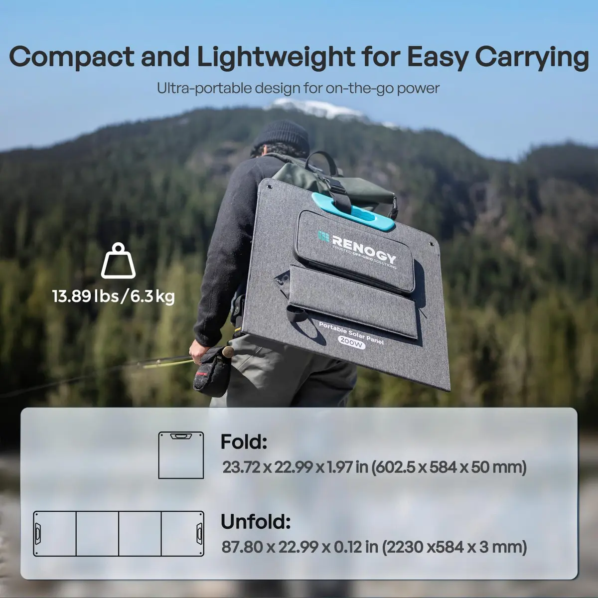 Renogy 200W Portable Solar Panel for Power Stations | 25% Efficiency, Lightweight & Foldable - view 3