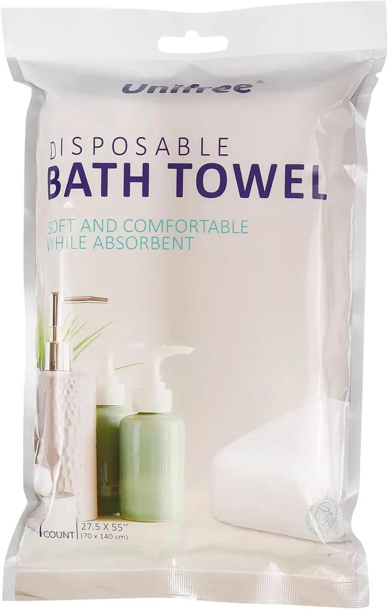 UNIFREE Disposable Towels Bundle, 1 Bath Towel & 2 Hand Towels, 18 Sets | Hygienic & Portable - view 2