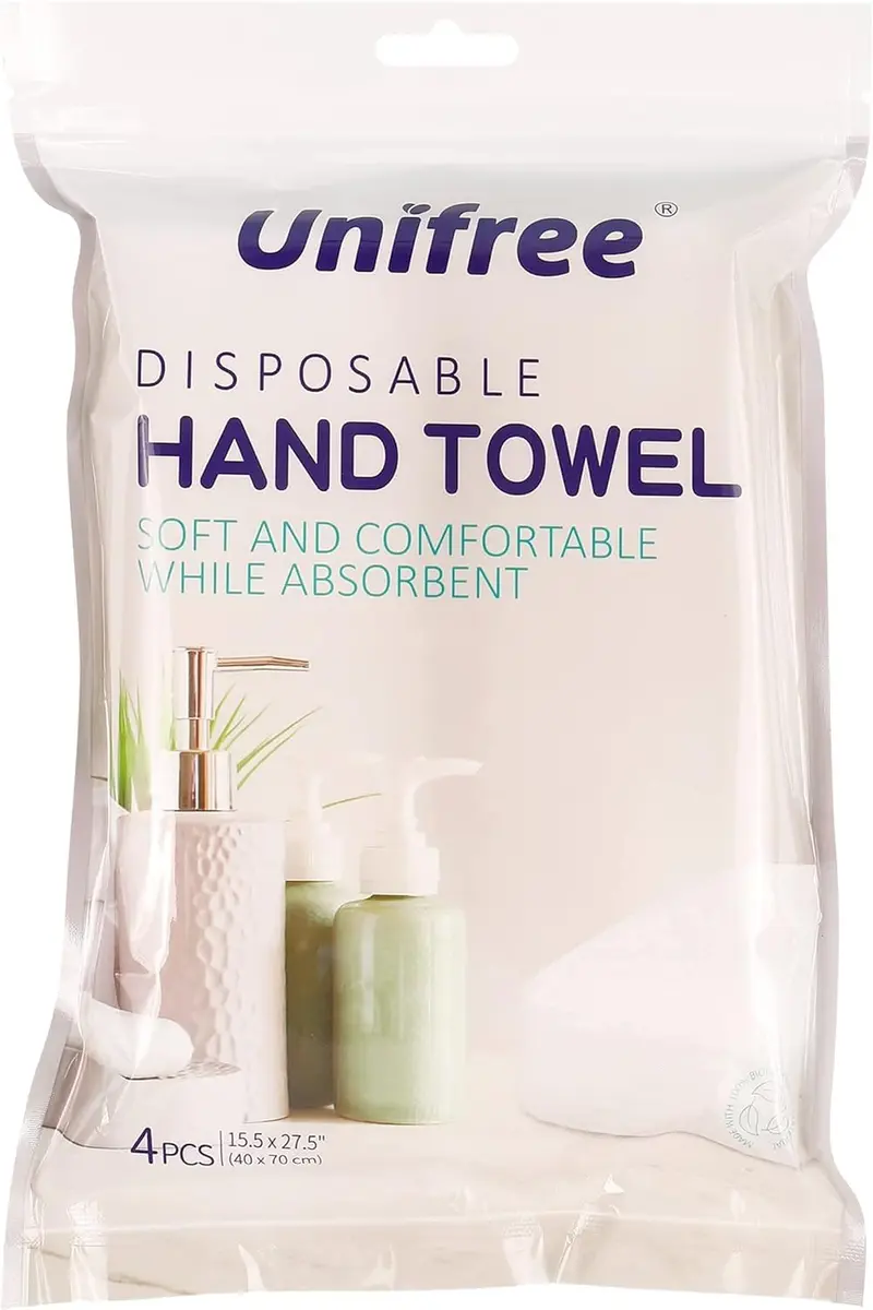 UNIFREE Disposable Towels Bundle, 1 Bath Towel & 2 Hand Towels, 18 Sets | Hygienic & Portable - view 3