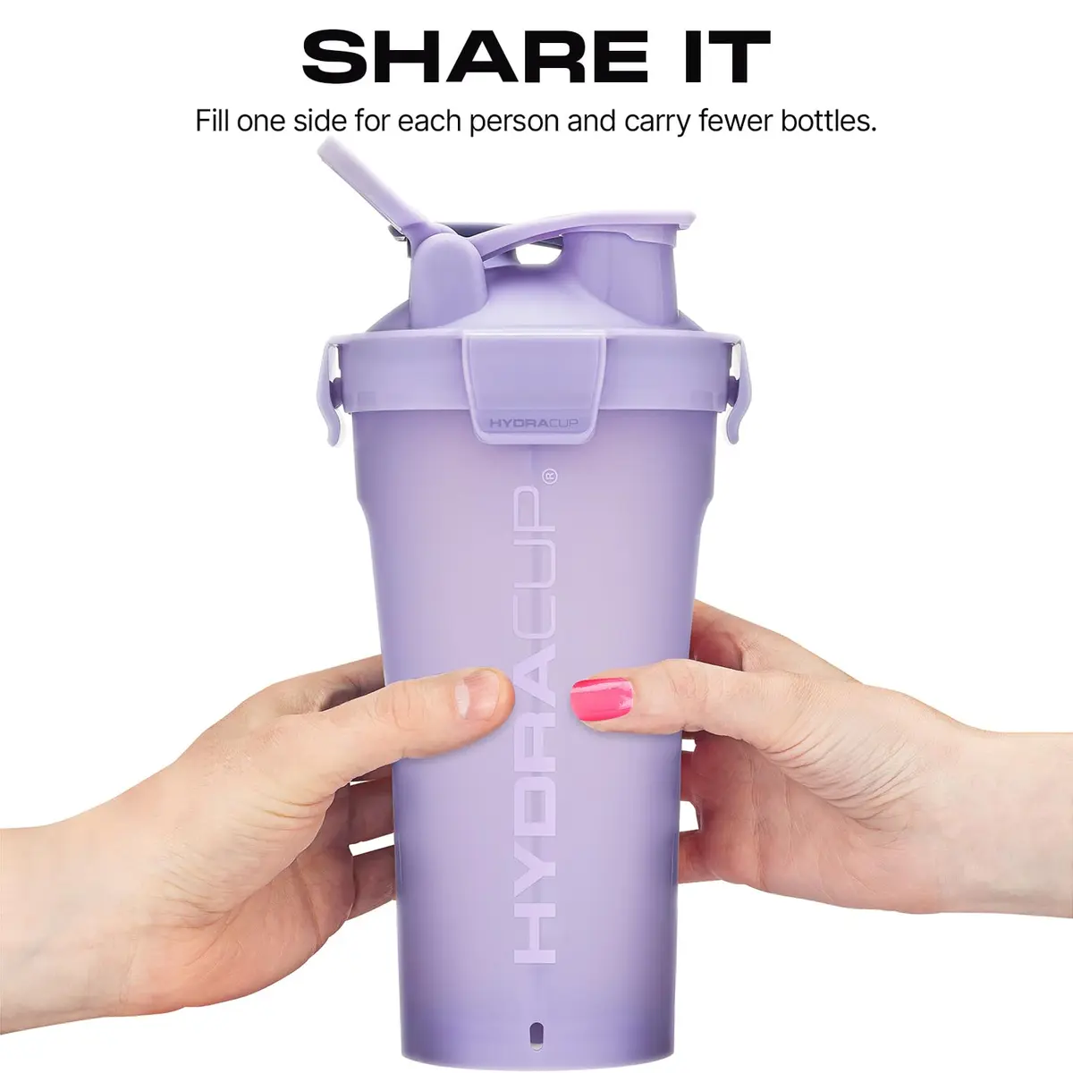 Hydra Cup DualShaker Pro 32 oz Shaker Bottle with Dual Mixing & Storage | Purple - view 4