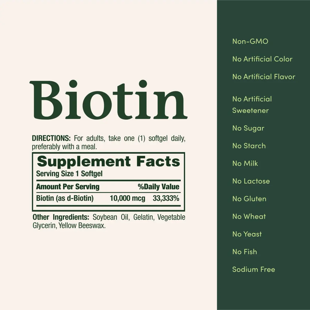 Nature's Bounty Biotin Hair Skin and Nails Vitamins 10000mcg 180 Count Softgels | Supports Healthy Hair Skin Nails & Energy Metabolism - view 5