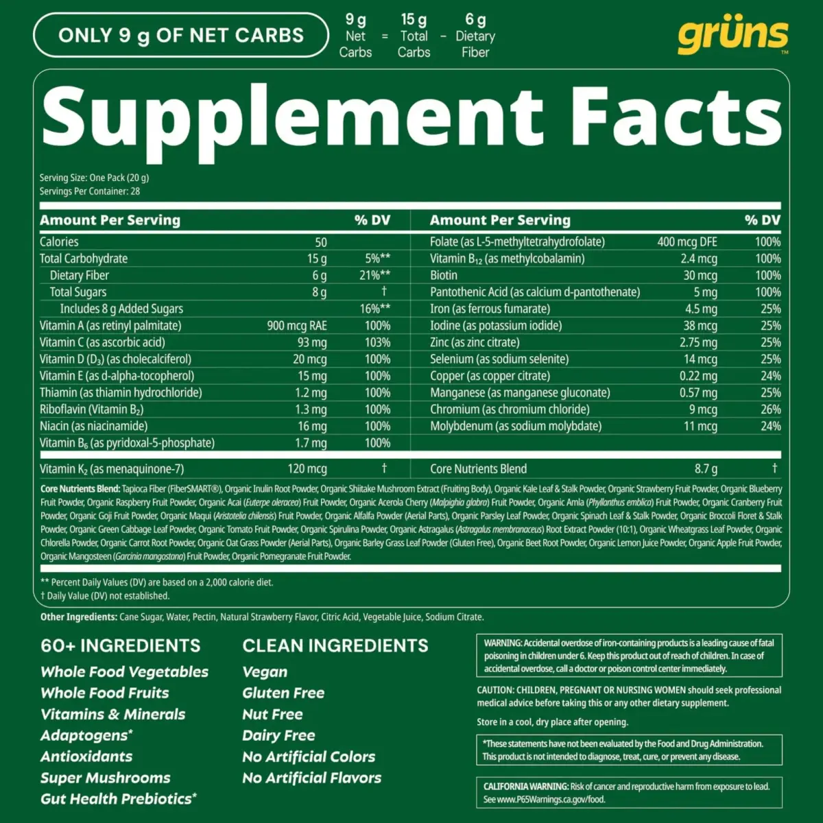 Grüns Adult Greens Gummies & Daily Multivitamin 28 ct | Clinically Tested & Science-Backed - view 9