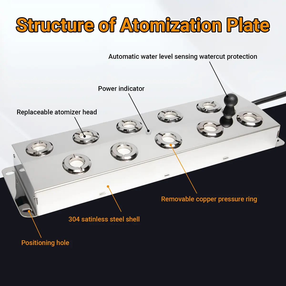 Toriexon Ultrasonic Mist Fogger 10 Heads | 7000ml/H, Stainless Steel, IP67 Waterproof - view 7