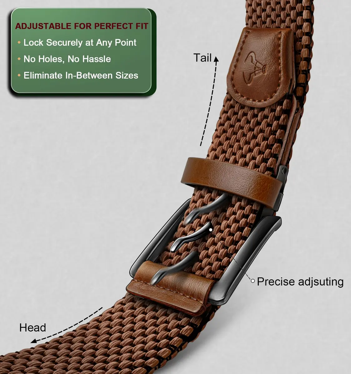 BULLIANT Reversible Stretch Braided Web Belt 1 3/8" | Modern Casual Style for Men - view 6