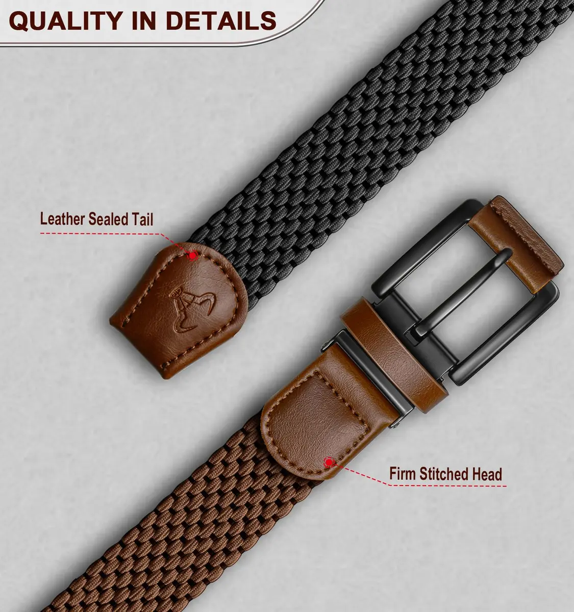 BULLIANT Reversible Stretch Braided Web Belt 1 3/8" | Modern Casual Style for Men - view 8