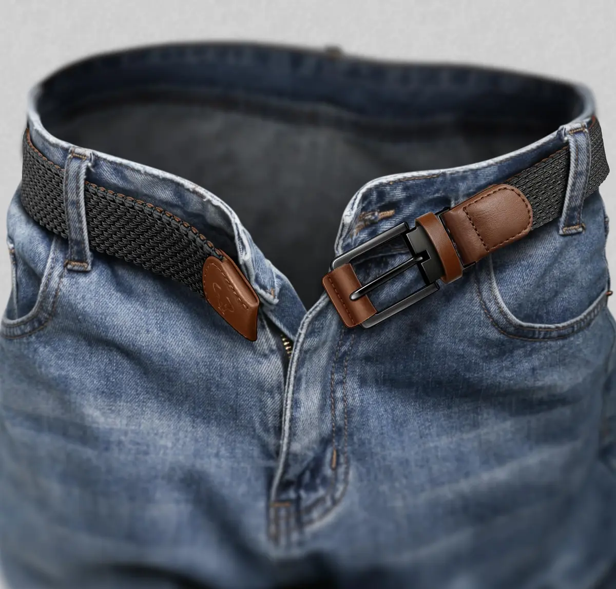 BULLIANT Reversible Stretch Braided Web Belt 1 3/8" | Modern Casual Style for Men - view 9