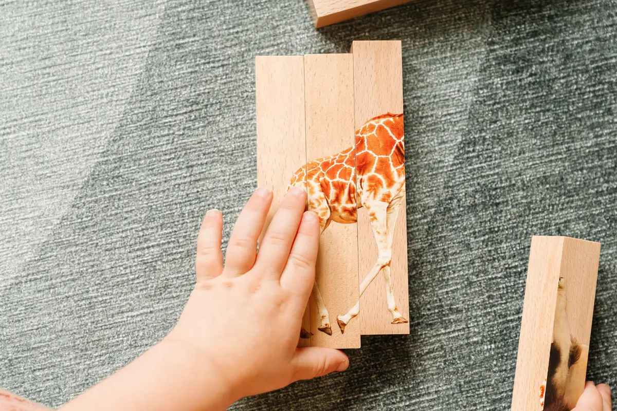 Montessori & Me Wooden Animal Chunky Puzzles for Toddlers 2+ Years - 4-in-1 Safari Animal Block Puzzle Toy | Educational STEM Learning - view 5