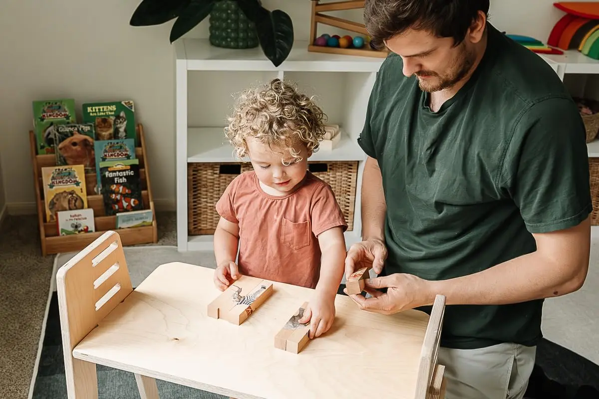 Montessori & Me Wooden Animal Chunky Puzzles for Toddlers 2+ Years - 4-in-1 Safari Animal Block Puzzle Toy | Educational STEM Learning - view 6