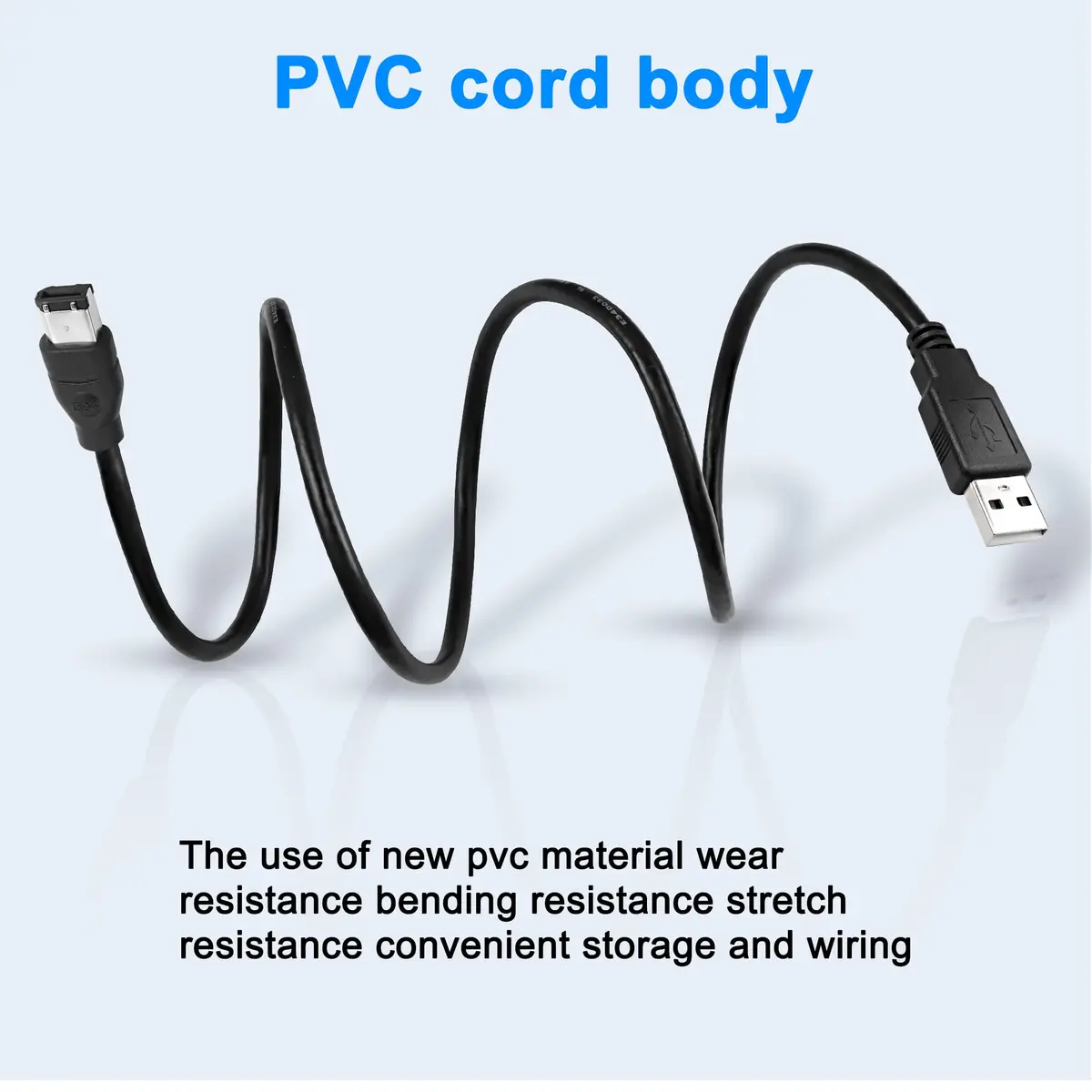 MEIRIYFA Firewire 1394 6-Pin to USB 2.0 Adapter Cable 1.8M | High-Speed Data Transfer for Printers, Scanners, Cameras - view 4