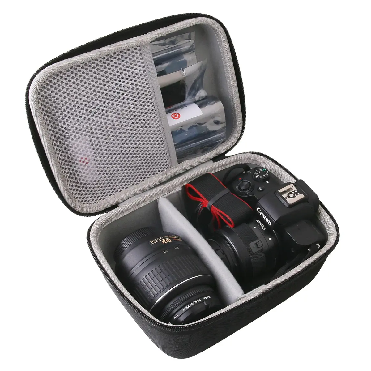 JINMEI Hard EVA Camera Carrying Case for Panasonic Lumix GX85/G7 & Sony Alpha a6400/a6700/a6100 (Large, Black) | Protects Against Shocks & Dust - view 2