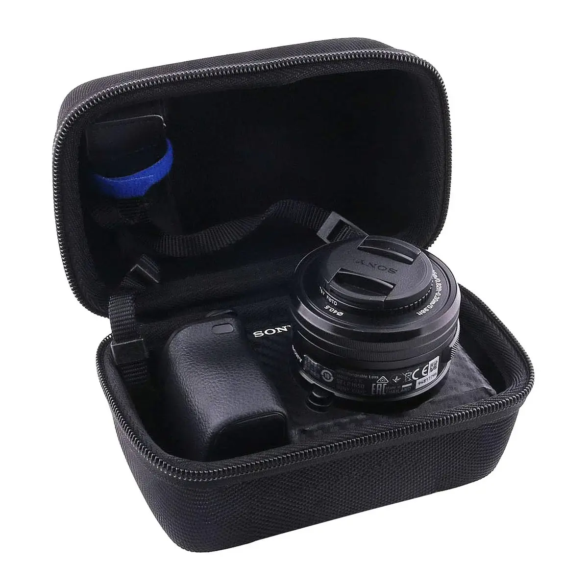 JINMEI Hard EVA Camera Case for Panasonic Lumix GX85/G7/Sony a6400/a6700/a6100 with 12-32mm/14-42mm/16-50mm Lens, Small Black - main product image