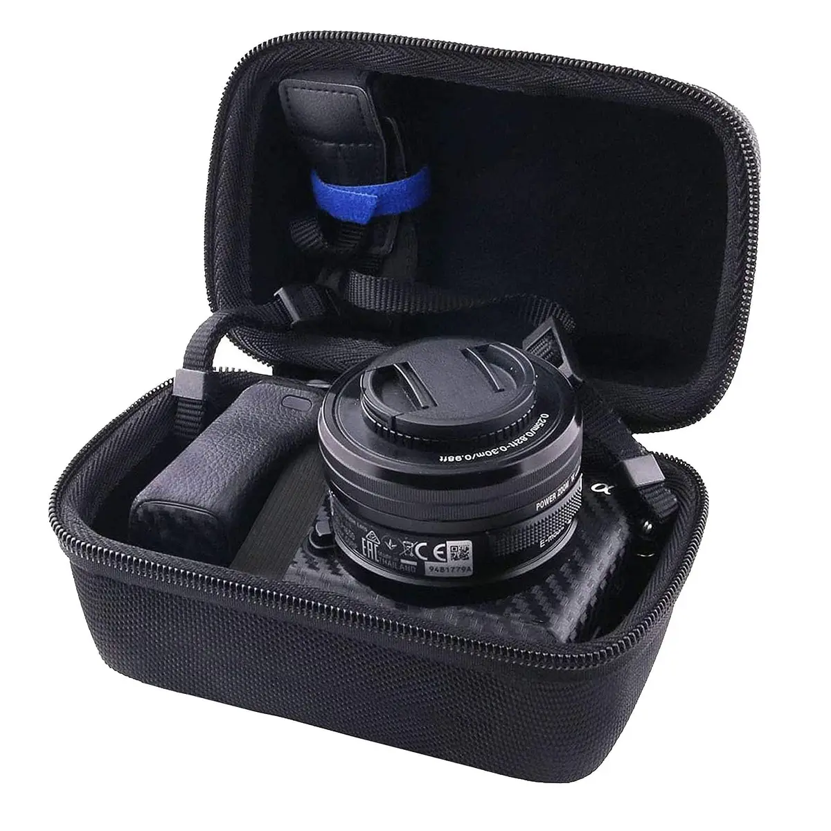 JINMEI Hard EVA Camera Case for Panasonic Lumix GX85/G7/Sony a6400/a6700/a6100 with 12-32mm/14-42mm/16-50mm Lens, Small Black - view 4