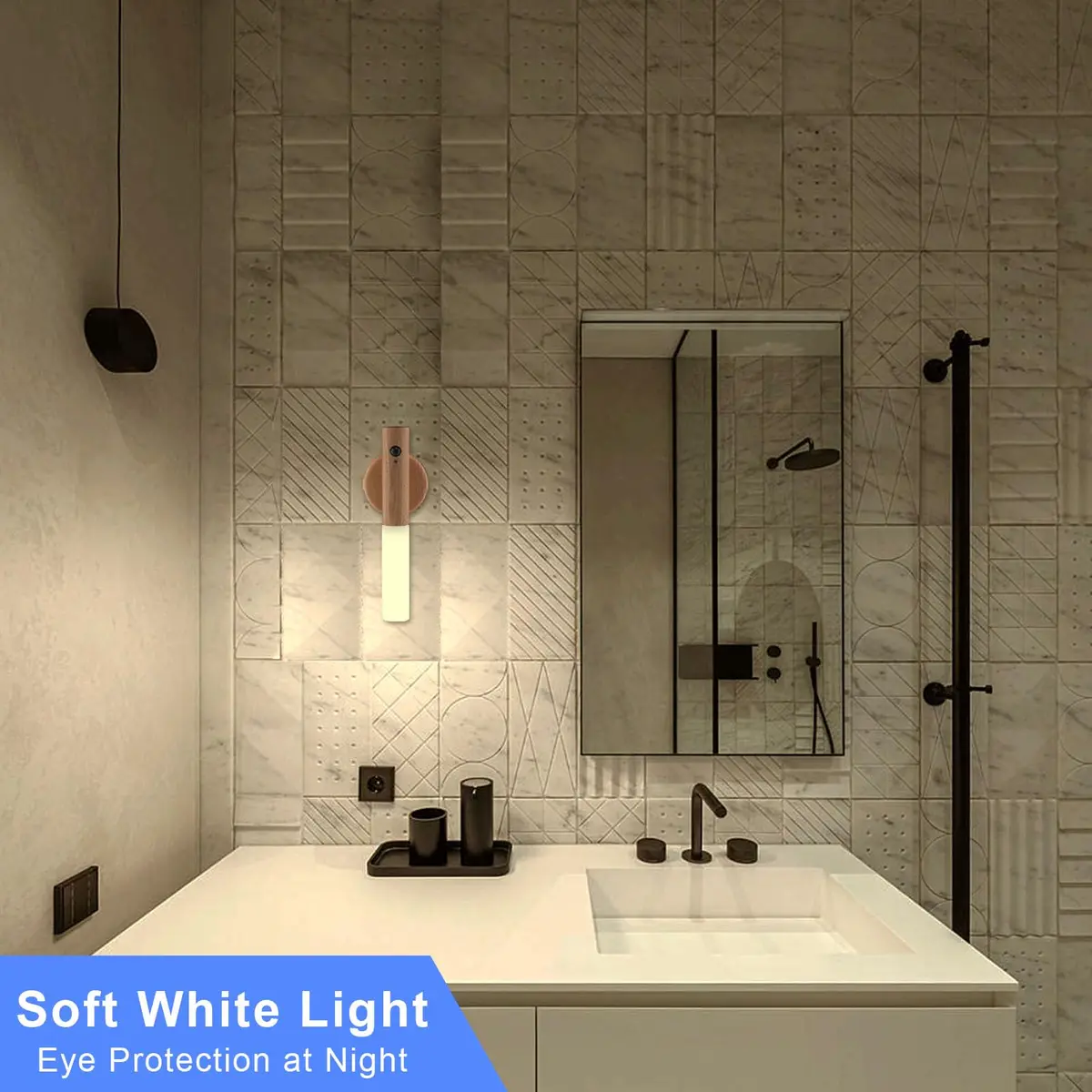 LANDGOO Motion Sensor Wall Sconce | Rechargeable Night Light with PIR Sensor, Warm White - view 7