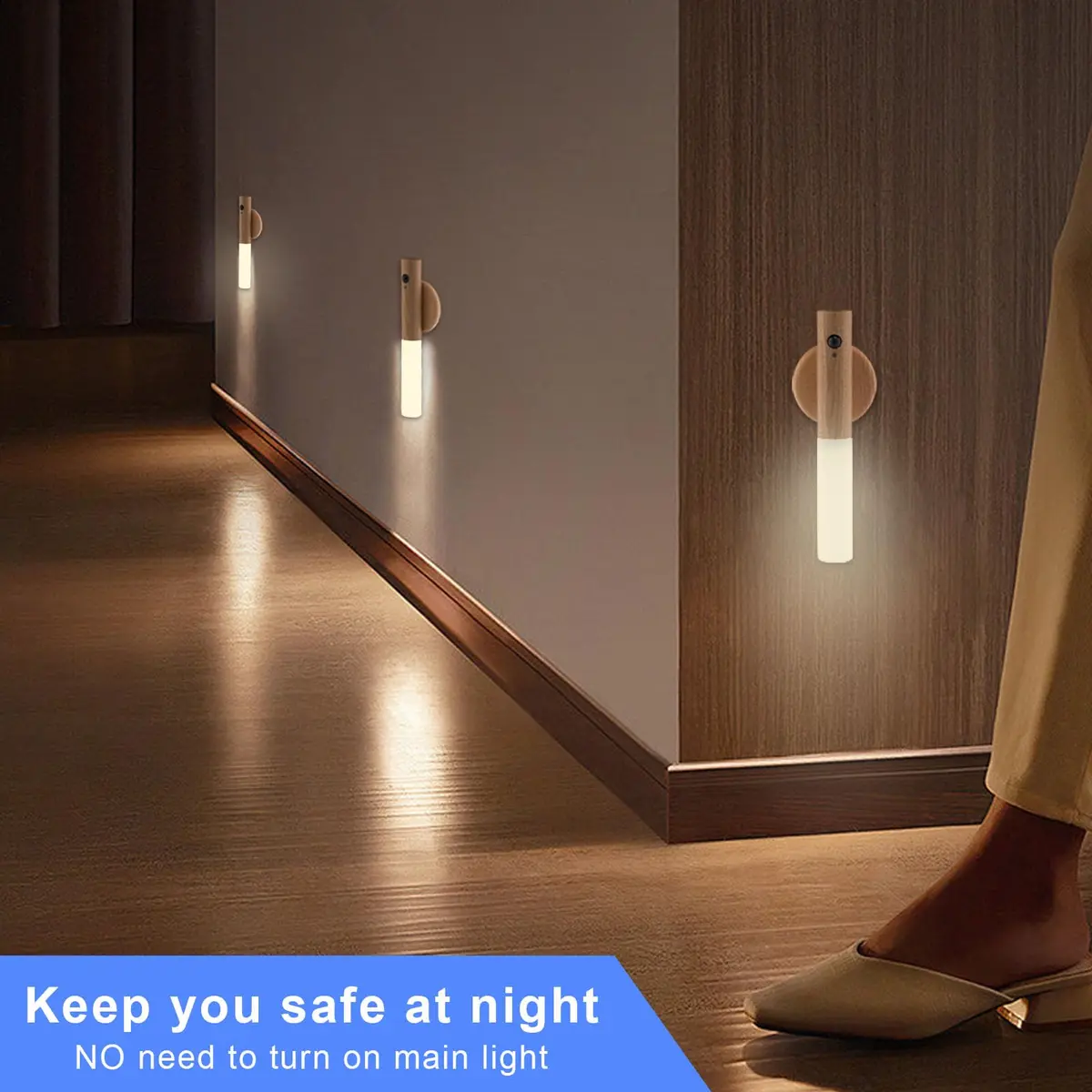 LANDGOO Motion Sensor Wall Sconce | Rechargeable Night Light with PIR Sensor, Warm White - view 8