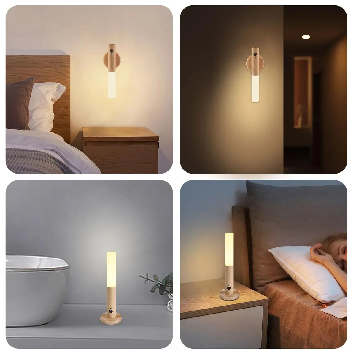 LANDGOO Motion Sensor Wall Sconce | Rechargeable Night Light with PIR Sensor, Warm White - view 2