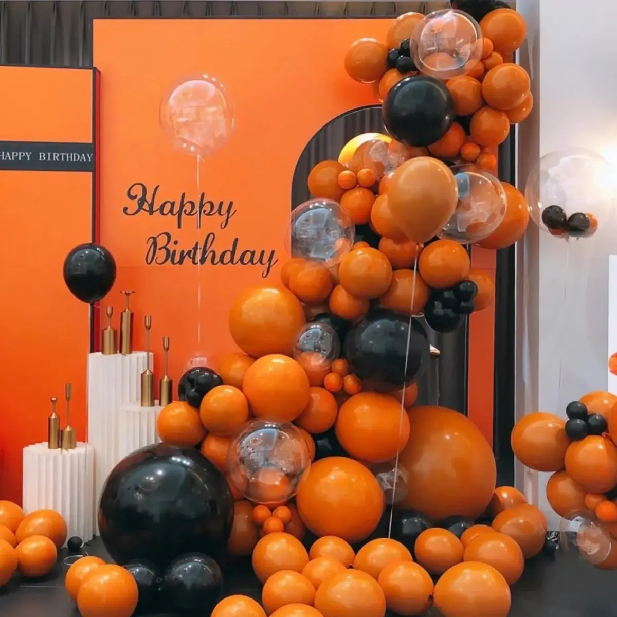 Voircoloria 130pcs Burnt Orange Balloons Garland Arch Kit 56x5" 40x12" 30x10" 4x18" | Assorted Colors Balloon for Parties - view 4