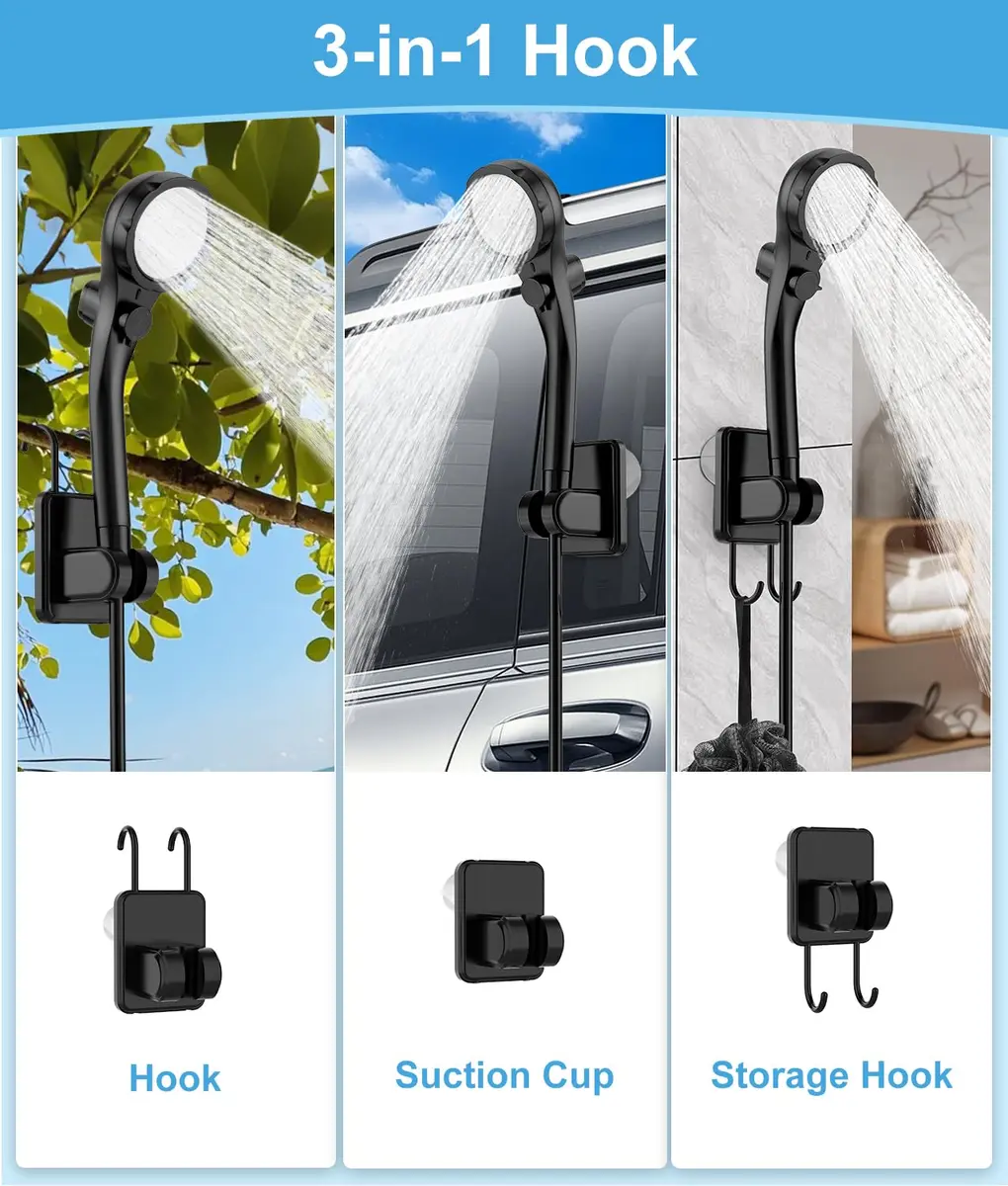 WADEO Portable Camping Shower with Digital Display & 6000mAh Battery | 5 L/min Flow Rate - view 3