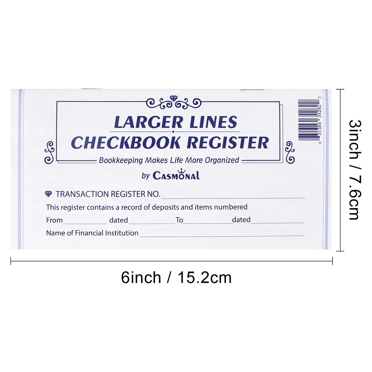 CASMONAL 12 Pack Check Registers | Large Lines for Personal & Business Finances - view 5