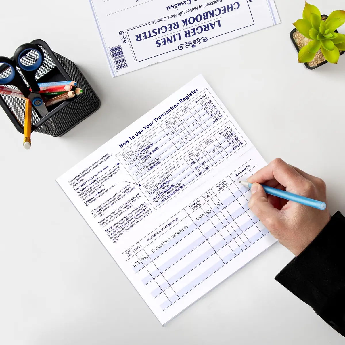 CASMONAL 12 Pack Check Registers | Large Lines for Personal & Business Finances - view 6