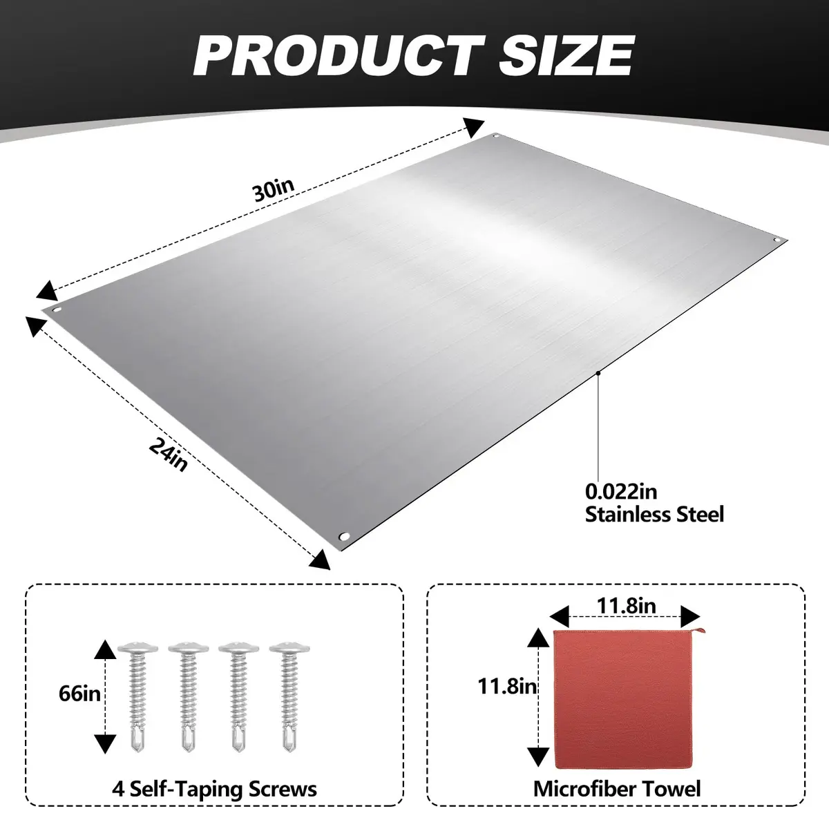 Yaocom Stainless Steel Backsplash 24x30 Inch | Protects Walls from Splatter - view 2