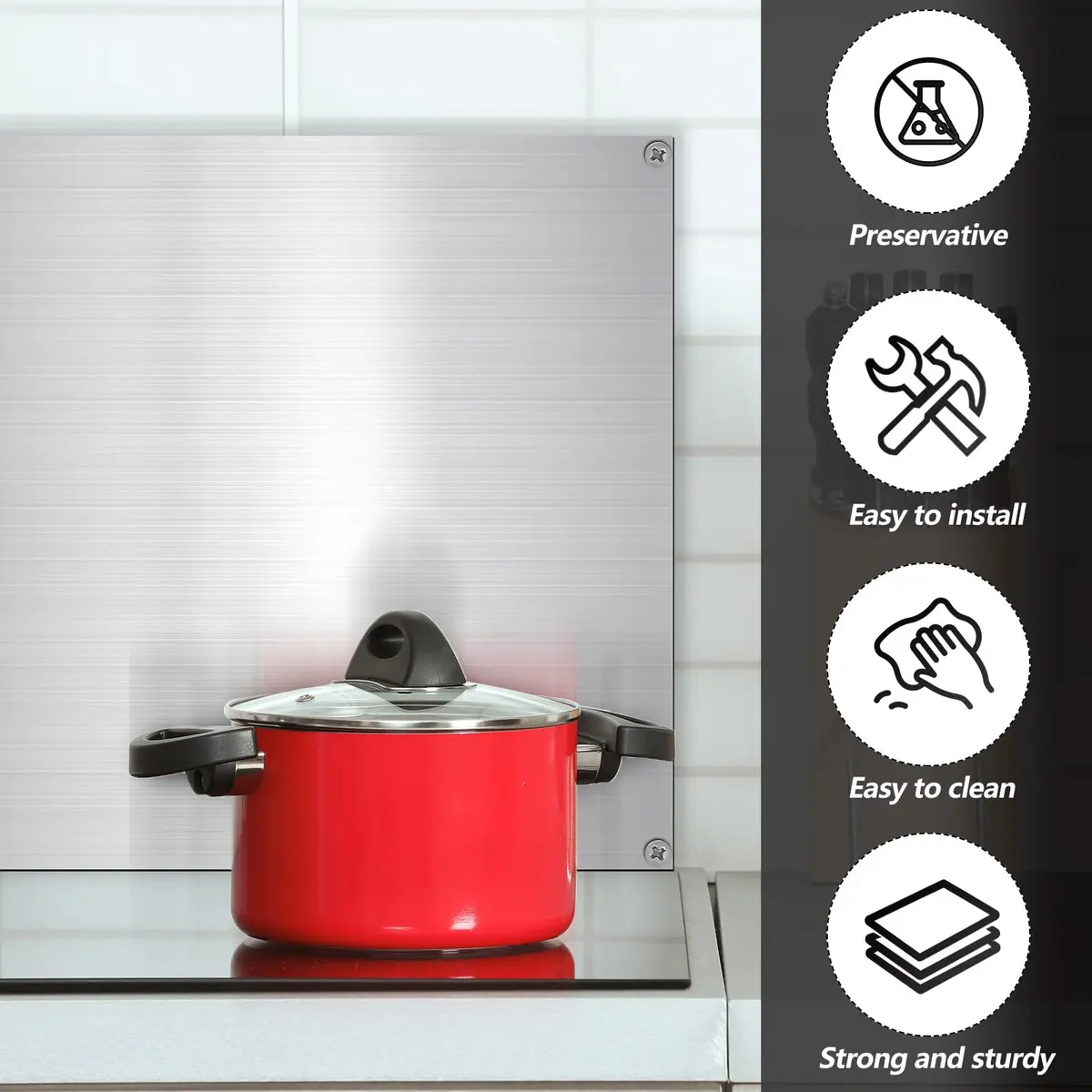 Yaocom Stainless Steel Backsplash 24x30 Inch | Protects Walls from Splatter - view 4