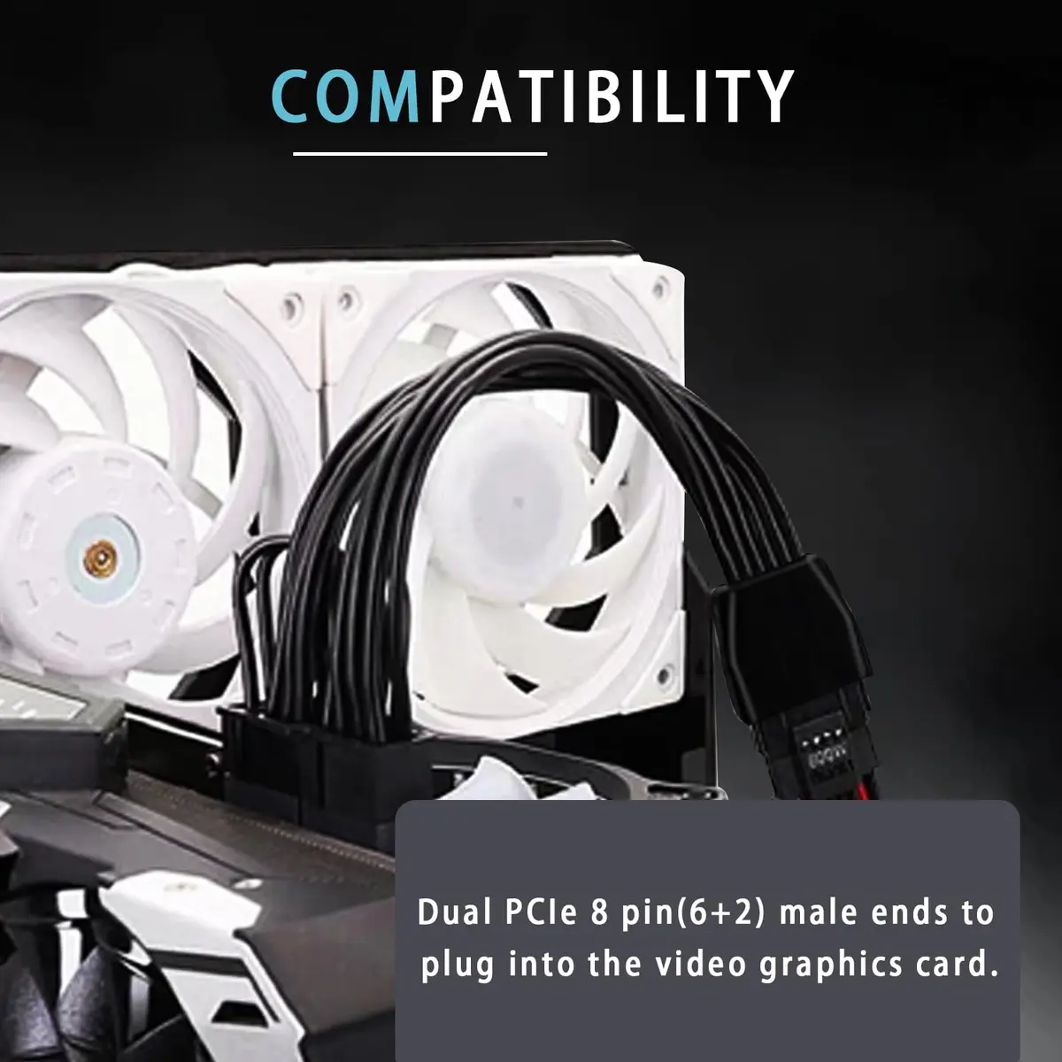 COMeap 16 Pin to Dual 8 Pin PCIe Conversion Cable 18cm (7in) | Powers GPUs with 12VHPWR PSU Ports - view 6