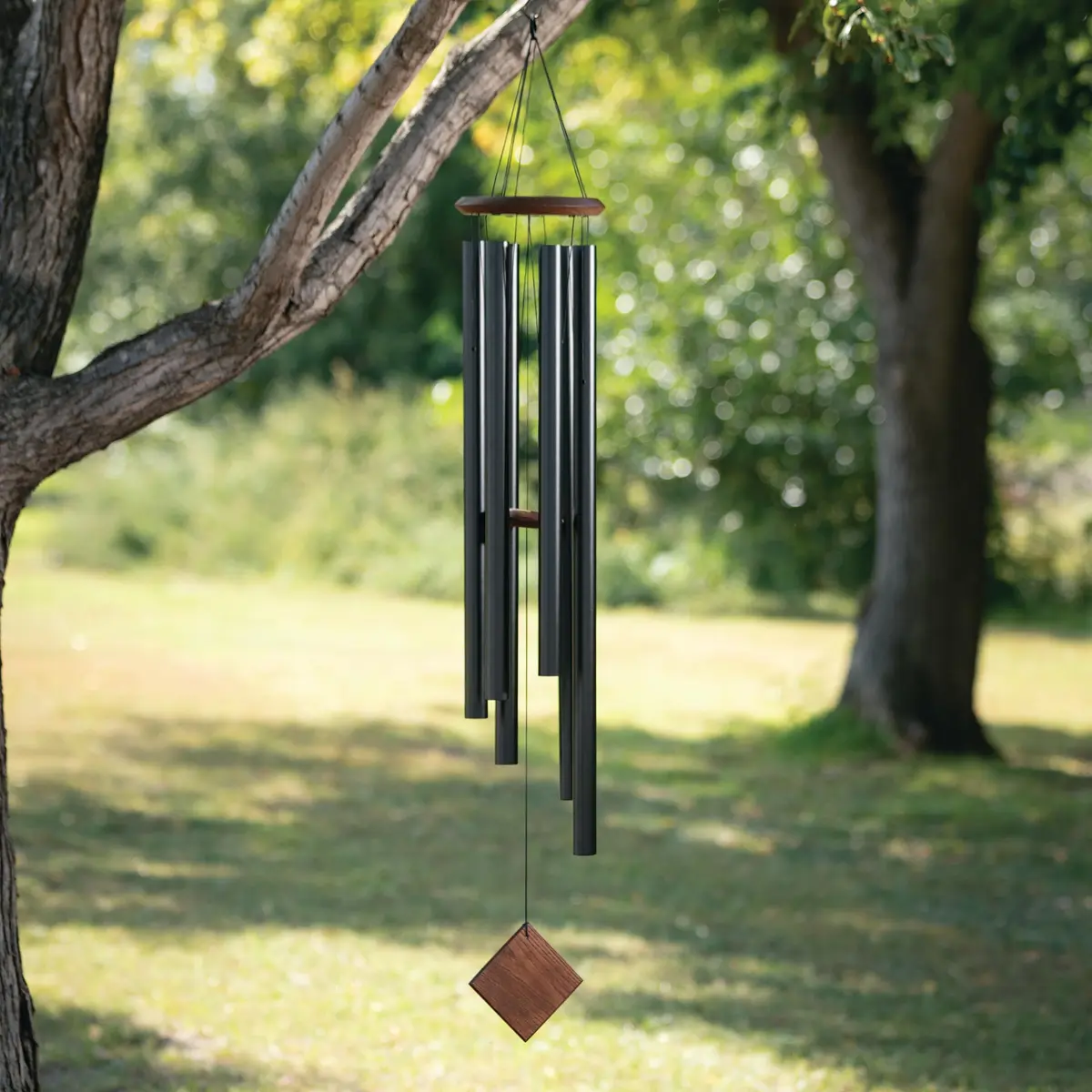 Woodstock Chimes Neptune Wind Chime 54" Large Black Deep Tone Sound for Outdoor Garden Patio Porch Decor - main product image