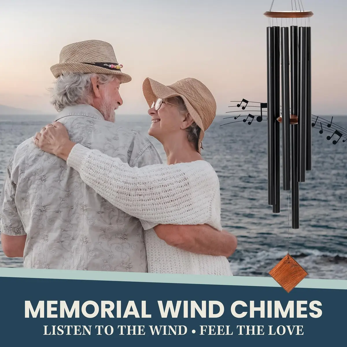 Woodstock Chimes Neptune Wind Chime 54" Large Black Deep Tone Sound for Outdoor Garden Patio Porch Decor - view 4