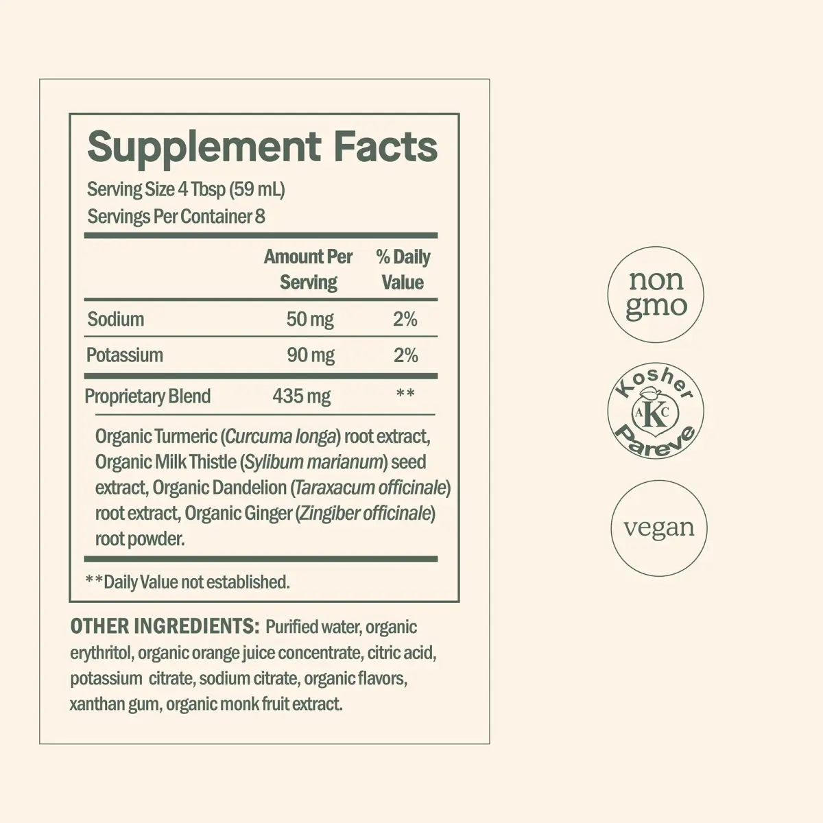 Dose for Your Liver Orange 16oz Herbal Supplement | Organic Milk Thistle, Turmeric, Dandelion, Ginger for Liver Cleanse & Detox - view 5