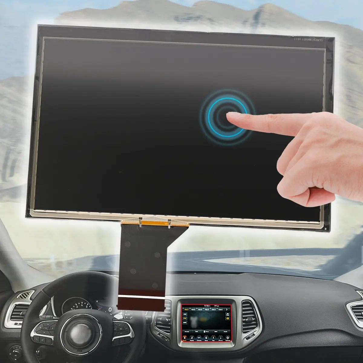 Getfarway 7" Inch Replacement Uconnect VP2 LCD Monitor with Touch Screen for Jeep Compass 2017-2020 | High-Quality Display - main product image