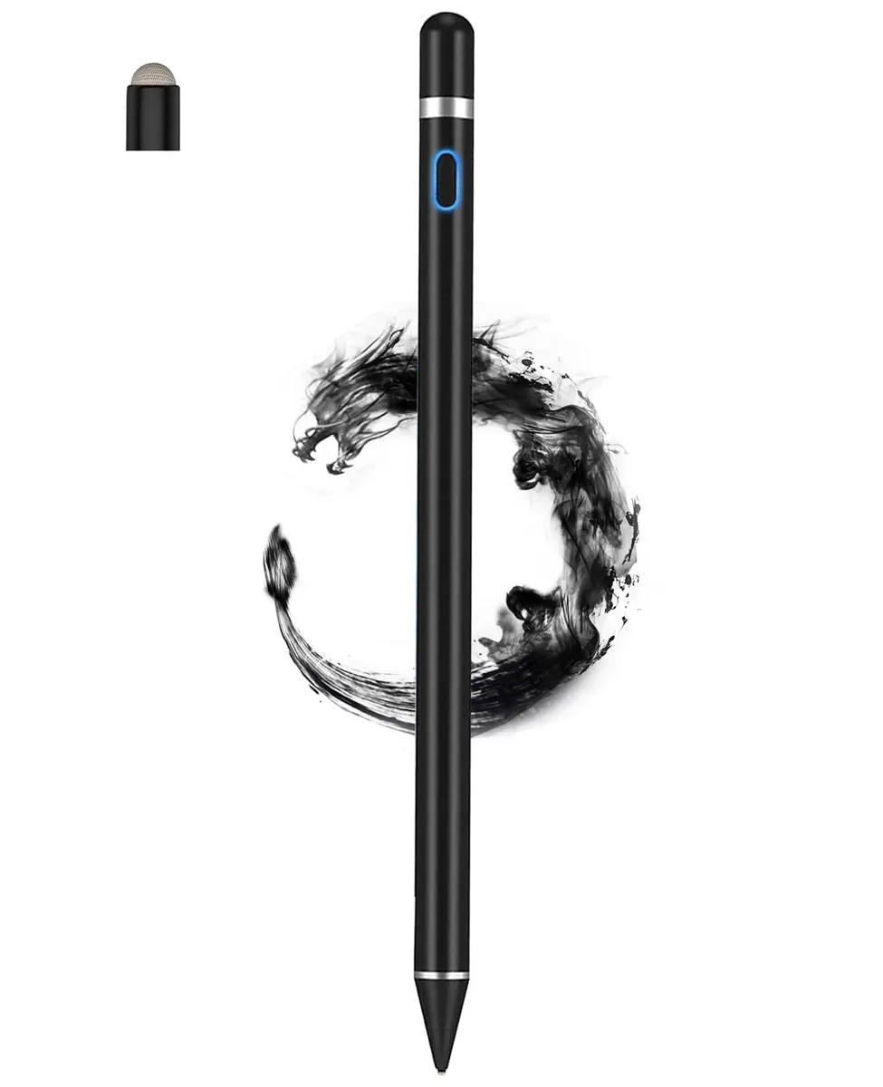 DOGAIN Black Stylus Pen for iOS & Android Touch Screens | 1.45mm Fine Point Rechargeable Stylus Pen for iPad/iPhone/Android/Tablet/Switch - main product image