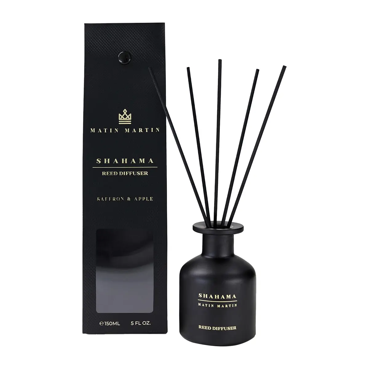Matin Martin Shahama Reed Diffuser 5 oz | Luxury Aromatherapy with Saffron & Apple - main product image