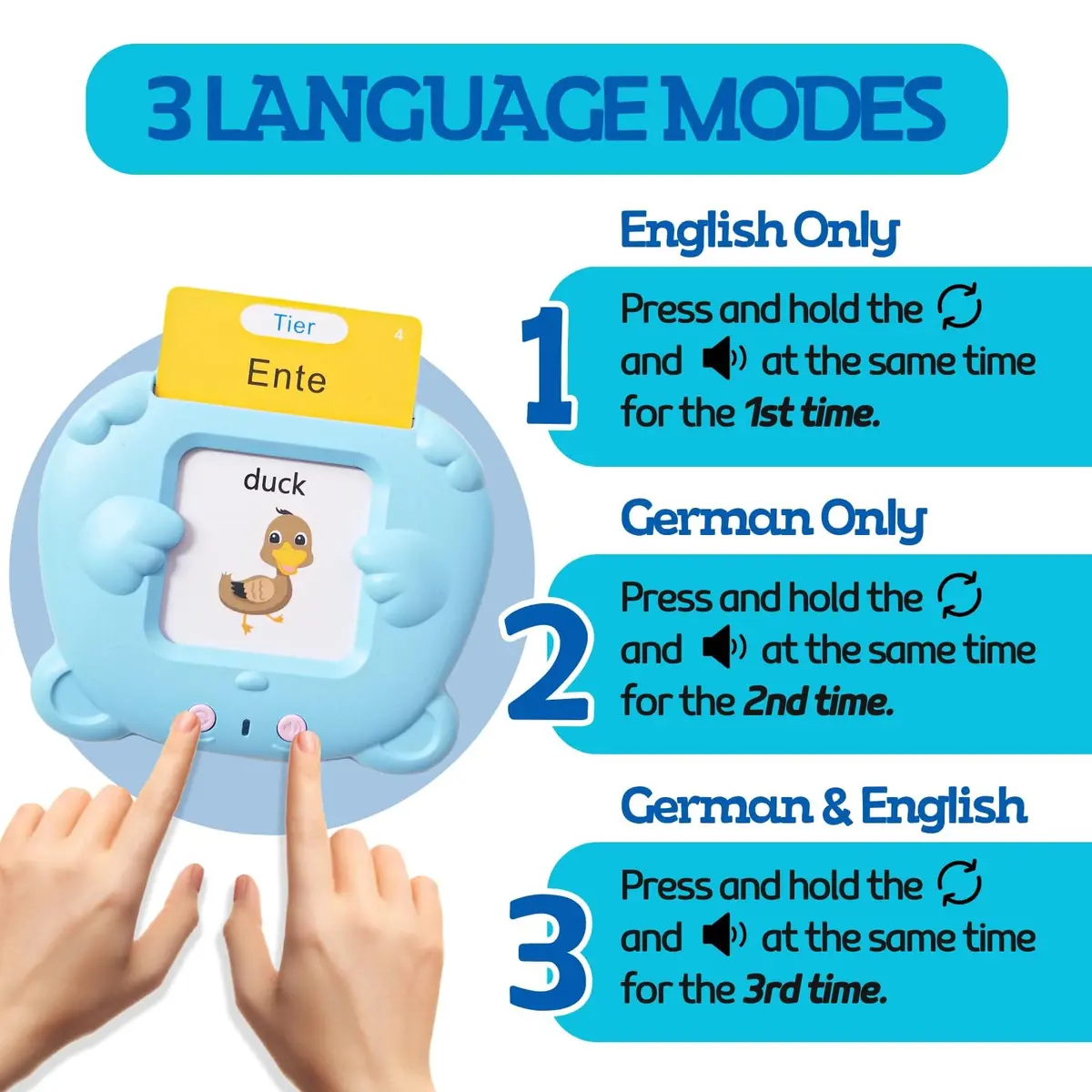 ZeenKind German & English Talking Flash Cards for Toddlers 255 Cards | Bilingual Speech & Learning Toy - view 5