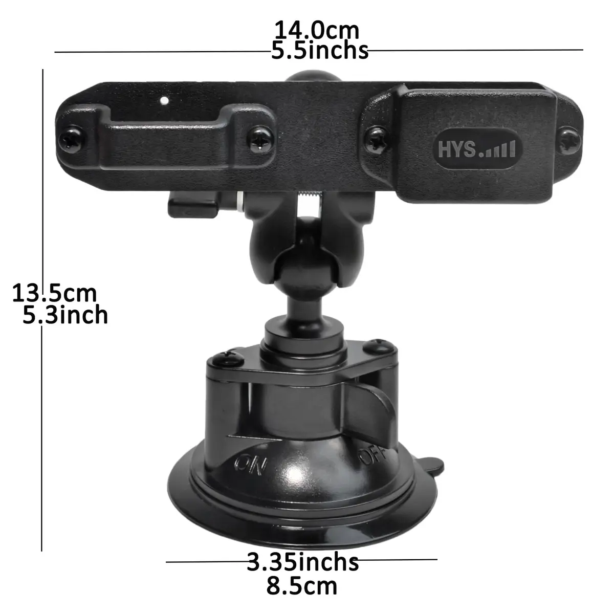 HYS Suction Cup Car Mount for Walkie Talkie HT & Remote Mic | Universal Hands-Free Radio Holder - view 2