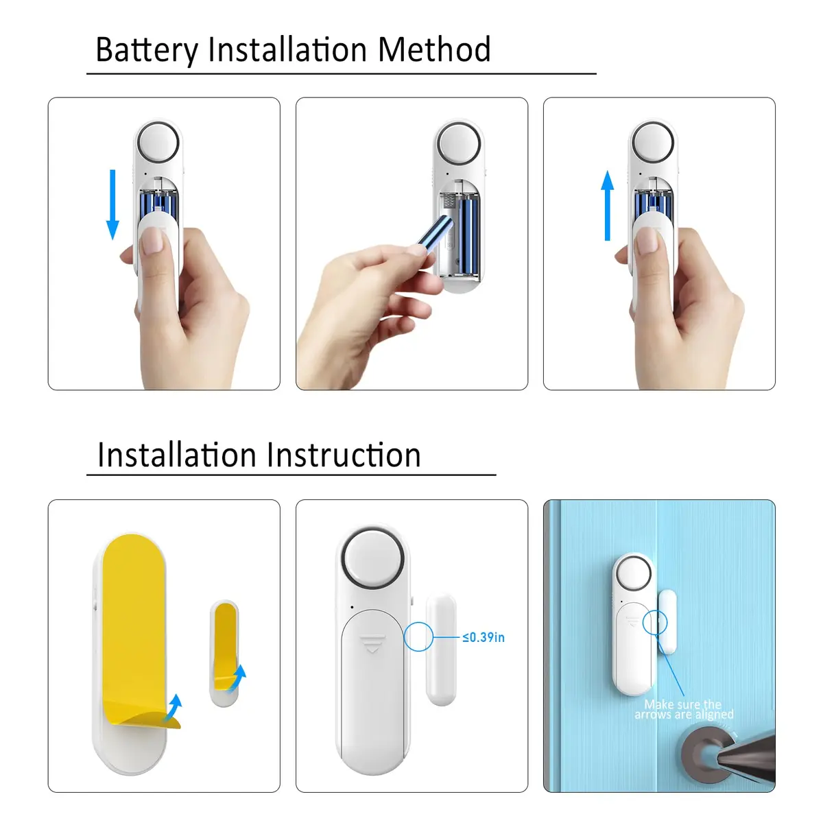 METAK 2-Pack Door and Window Alarm with Remote | Loud 120dB Alerts for Home Security - view 7
