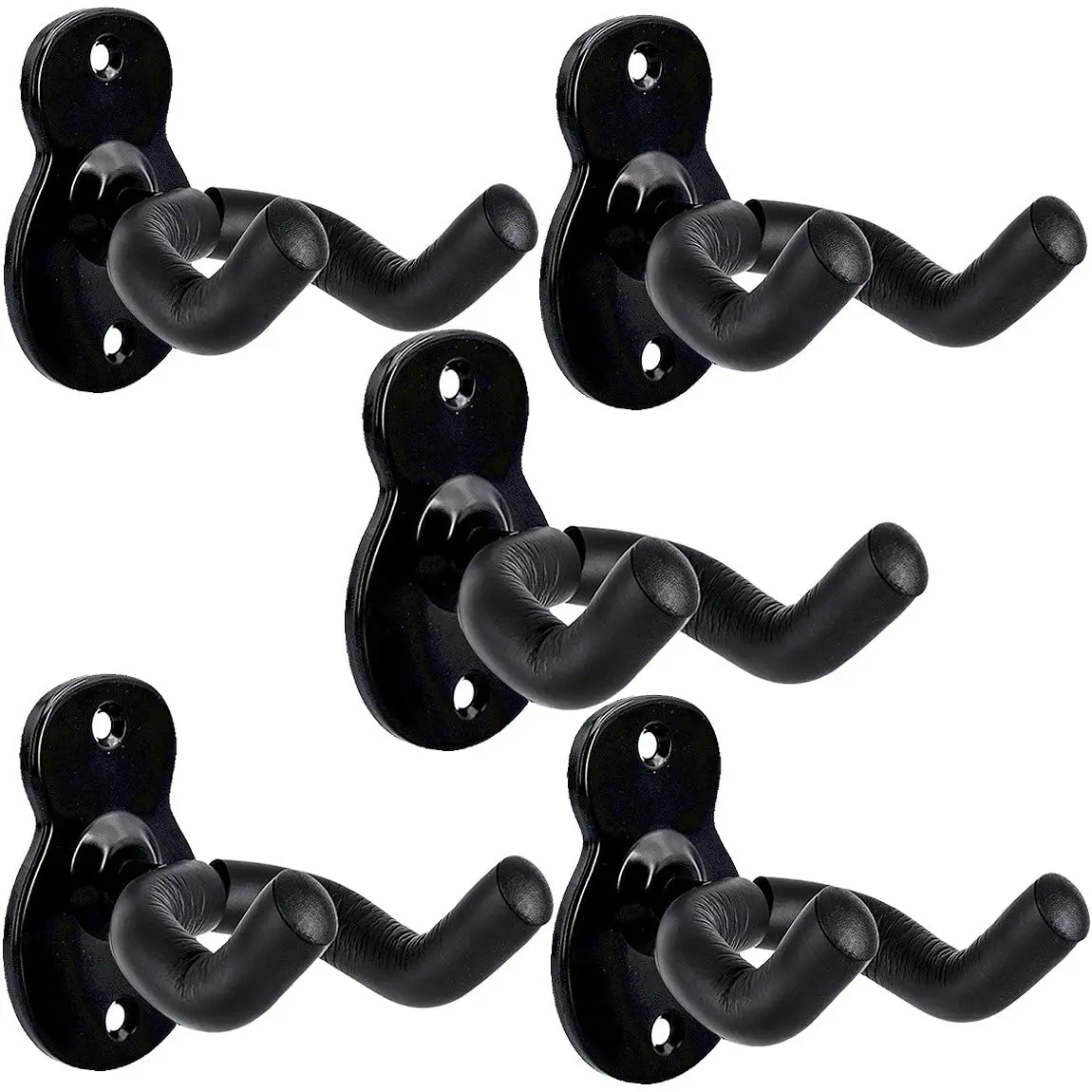 Sound harbor Guitar Wall Mount 5 Pack | Steel & Soft Padding, Holds 27.2 kg (60 lb) - main product image