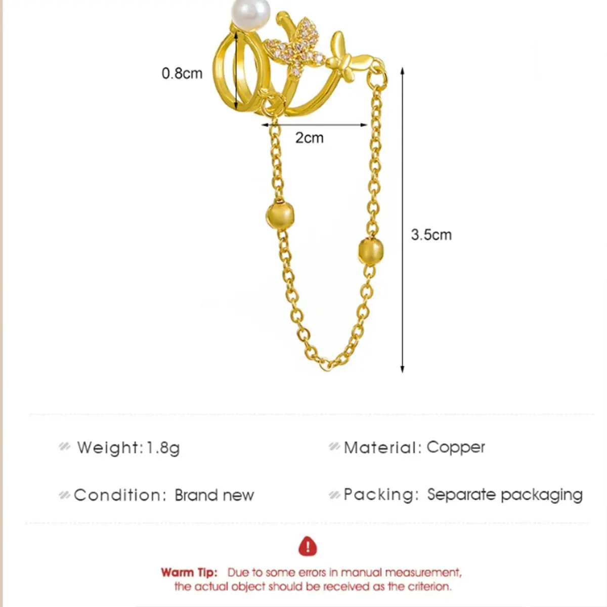 KummerSaprk Gold Ear Cuffs Non Piercing Trendy Jewelry Adjustable | Elegant Clip Earrings for Women - view 6