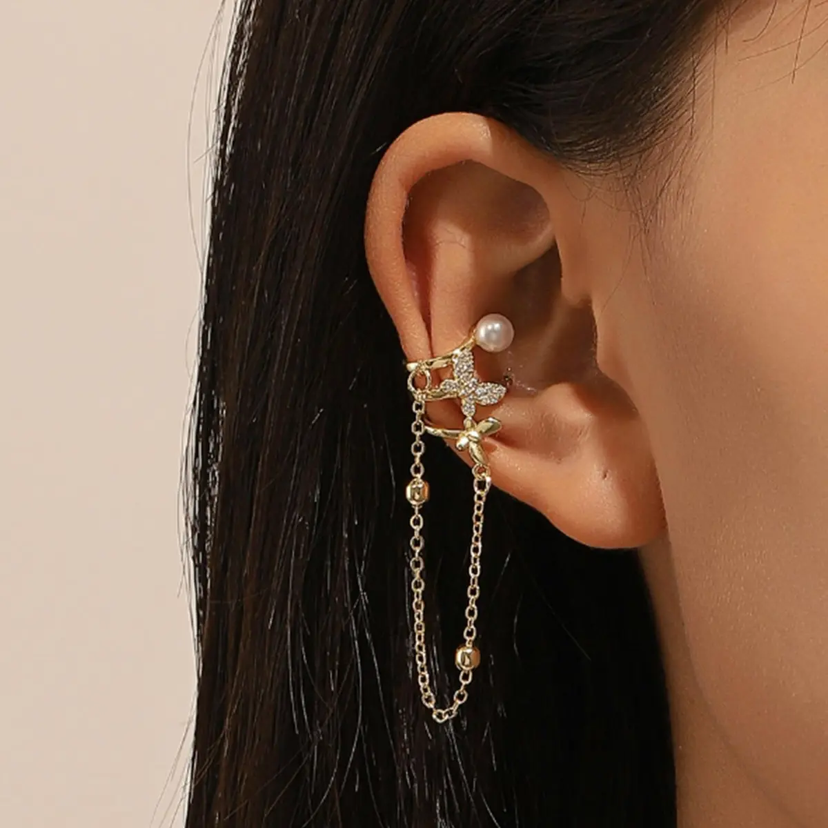KummerSaprk Gold Ear Cuffs Non Piercing Trendy Jewelry Adjustable | Elegant Clip Earrings for Women - view 3