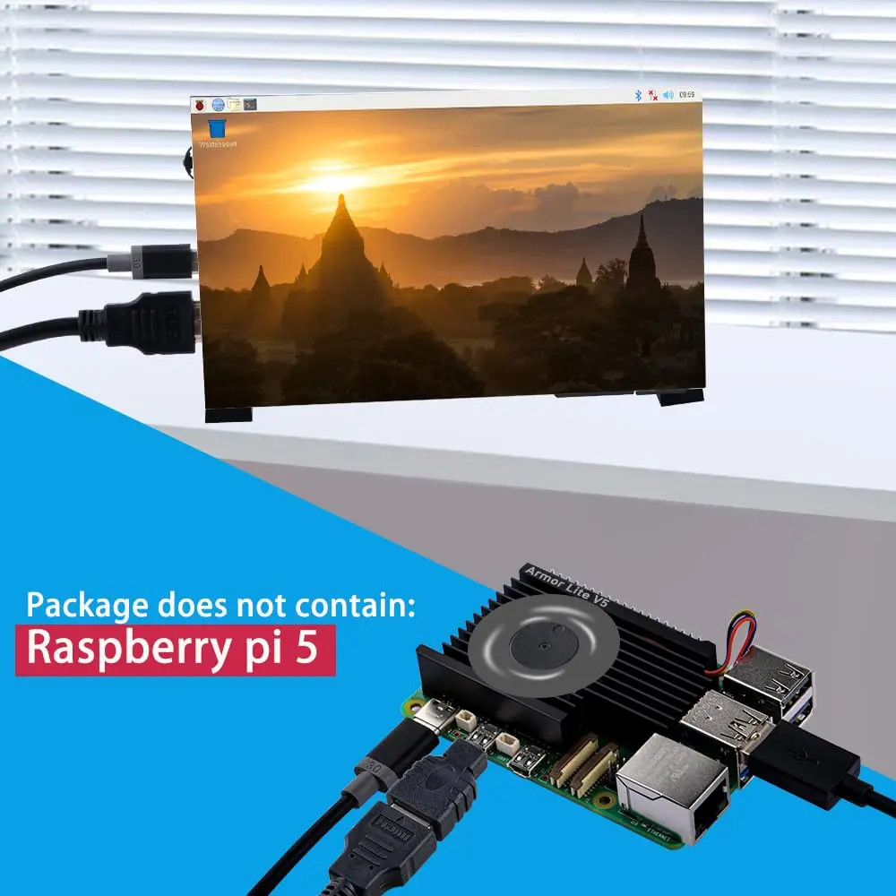 GeeekPi Active Cooler for Raspberry Pi 5, Armor Lite V5 Cooler Aluminum Heatsink & Fan 4GB/8GB | Supports PWM Speed Control - view 7