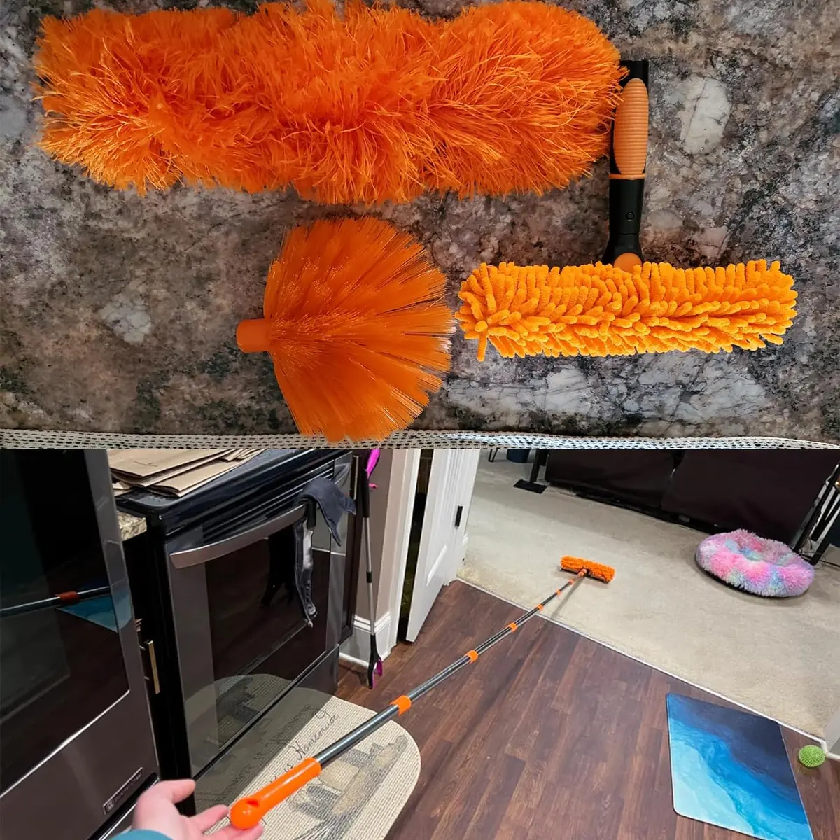 Tockrop High Reach Dusting Kit with 14 ft Extension Pole & 3 Duster Heads | Cleans Up to 20 ft High - view 7