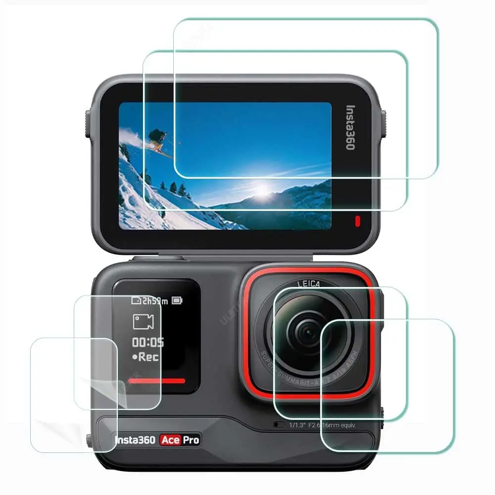 ULBTER Screen Protector for Insta360 Ace Pro Camera 6 Pcs | Anti-Scratch 9H Tempered Glass, HD Clarity - main product image